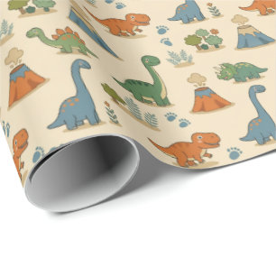 Papel de regalo de Dino lindo