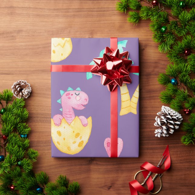 Papel de regalo de dinosaurio (Regalo de vacaciones)