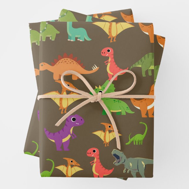 Papel de regalo de dinosaurio (In situ)