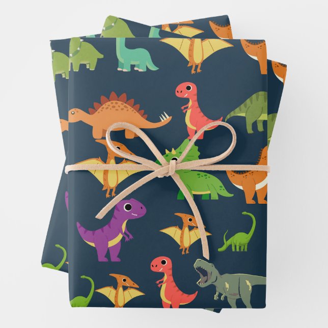Papel de regalo de dinosaurio (In situ)
