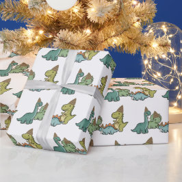 Papel de regalo de dinosaurio lindo