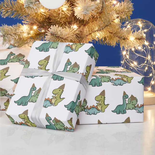 Papel de regalo de dinosaurio lindo (Vacaciones)