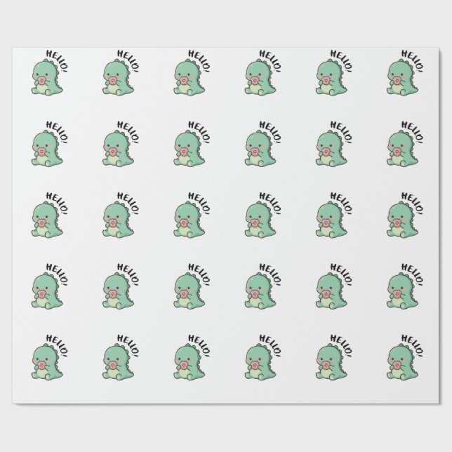 Papel de regalo de dinosaurio lindo (Superficie plana)