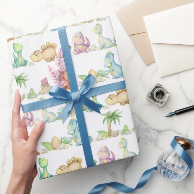 Papel de regalo de dinosaurio, papel de regalo de  (Regalar)