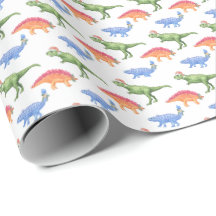 Papel de regalo de dinosaurios navideños