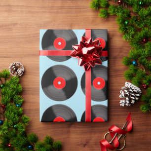 Papel de regalo de disco de vinilo retro