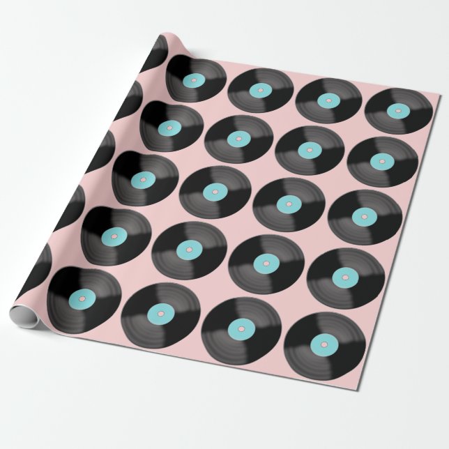 Papel de regalo de discos retro (Desenrollado)