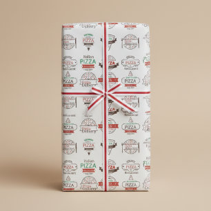 Papel de regalo de diseñador de estilo de pizzería