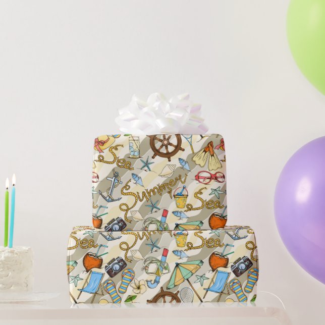 Papel de Regalo de Diversión en Verano (Regalos de fiesta)