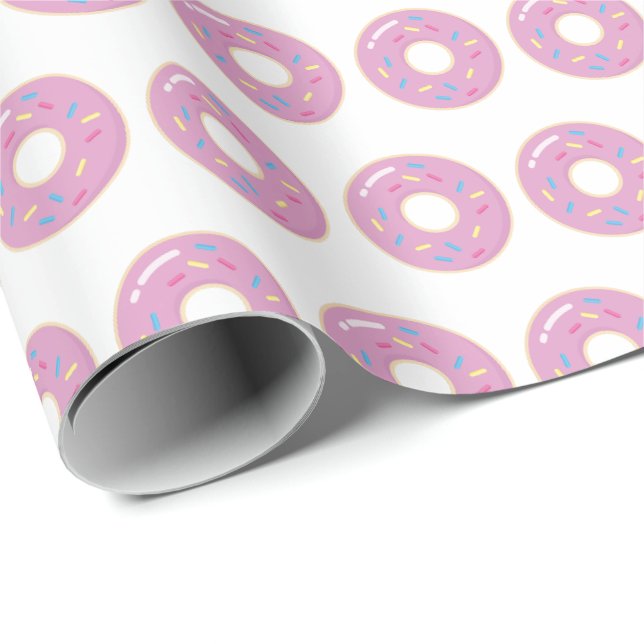Papel de regalo de donas rosadas (Esquina del rollo)