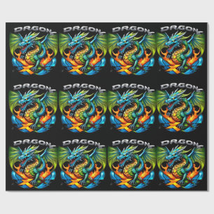 Papel de regalo de dragón volador