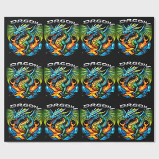 Papel de regalo de dragón volador