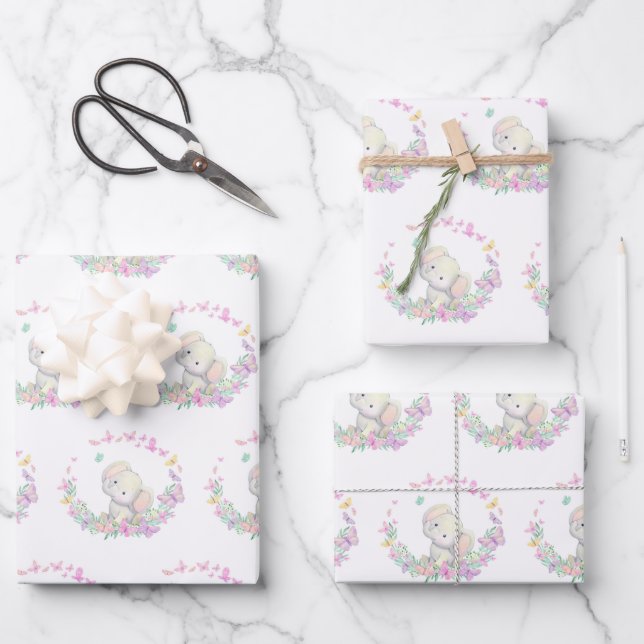Papel de regalo de elefante, papel de regalo para  (Anverso)