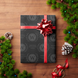 Papel de Regalo de Empresa con Monograma Elegante