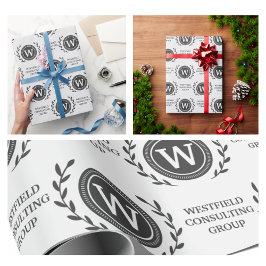 Papel de Regalo de Empresa con Monograma Elegante