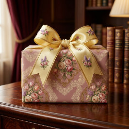 Papel de regalo de encaje floral victoriano vintag