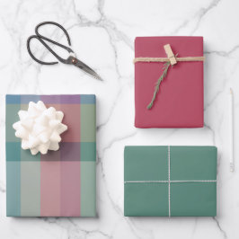 Papel de regalo de enebro y bayas juego de 3 hojas
