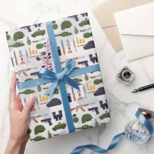 Papel de regalo de equipo militar para todo