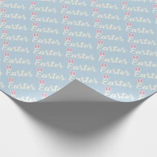 Papel de regalo de escritura azul claro de "Pascua