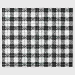 Papel de regalo de espina de arenque en blanco y n