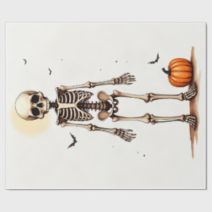 Papel de regalo de esqueleto de Halloween
