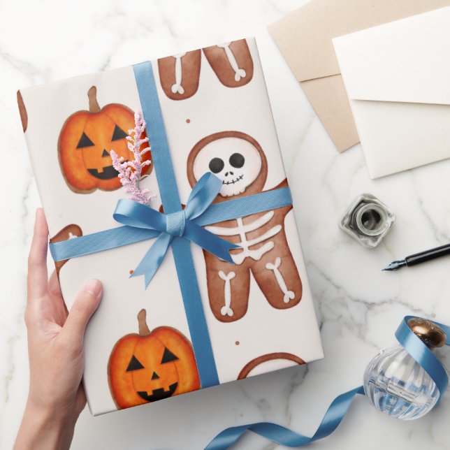 Papel de regalo de esqueleto de pan de jengibre de (Regalar)