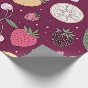 Papel de Regalo de Estampado de Frutas – Rollo de