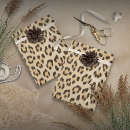 Papel de regalo de estampado de leopardo animal