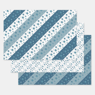 Papel de Regalo de Estrellas Azules para Todas las