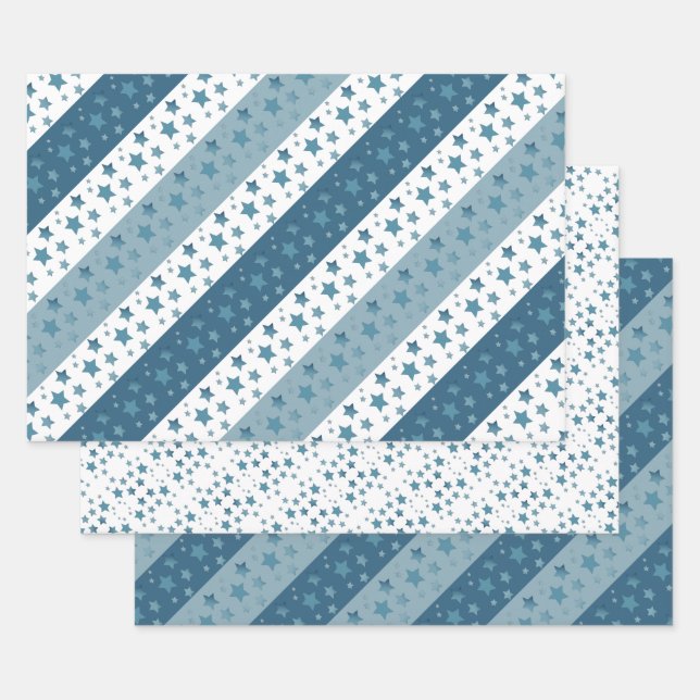 Papel de Regalo de Estrellas Azules para Todas las (Set)