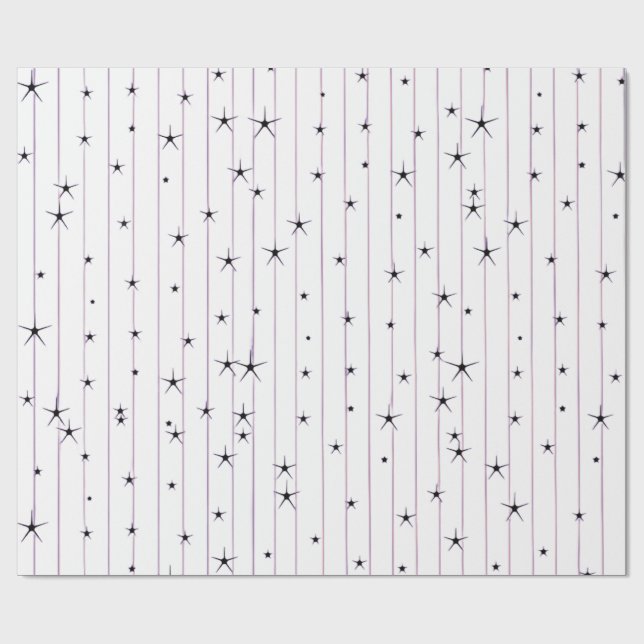 Papel de regalo de estrellas celestes minimalista (Superficie plana)