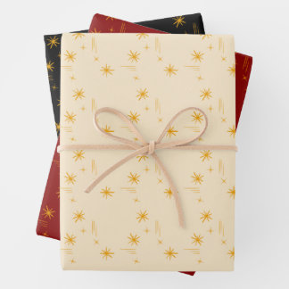 Papel de regalo de estrellas pequeñas juego de 3