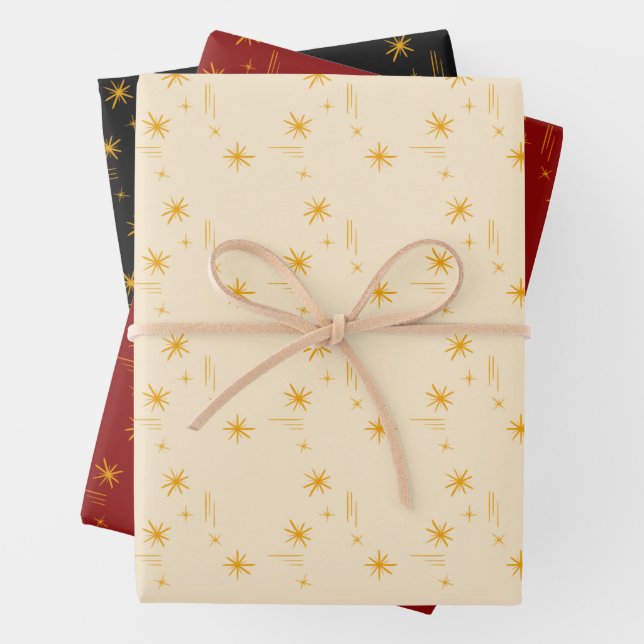 Papel de regalo de estrellas pequeñas juego de 3 (In situ)