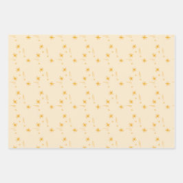 Papel de regalo de estrellas pequeñas juego de 3