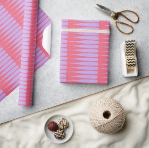 Papel de regalo de estrías Lavanda y Rosa en rayas