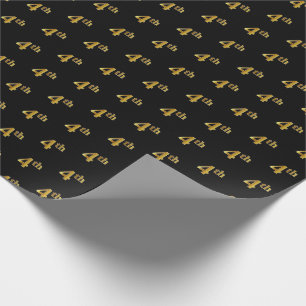Papel de regalo de evento negro, falso oro 4º (cua