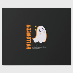 Papel de regalo de fantasma de Halloween lindo - N