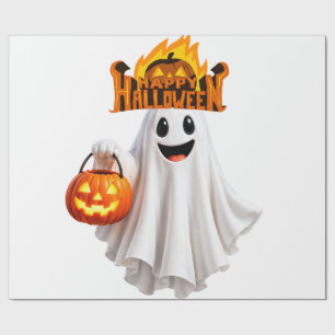 Papel de regalo de fantasma feliz de Halloween lin