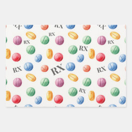 Papel de regalo de farmacéutico con pastillas de a