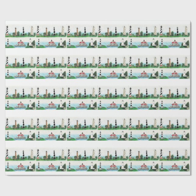 PAPEL DE REGALO DE FAROS DE OBX (Superficie plana)