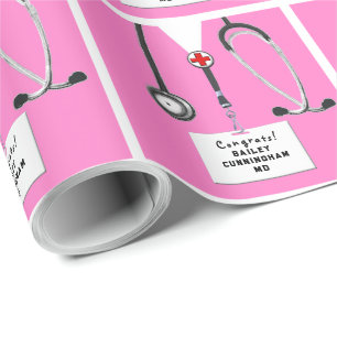 Papel de regalo de felicitación para médico