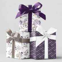 Papel de regalo de felicitaciones florales en hoja