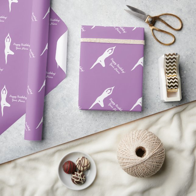 Papel de regalo de Feliz Cumpleaños con silueta de (Artesanía)