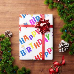 Papel de regalo de FELIZ CUMPLEAÑOS, DIVERTIDO, CO