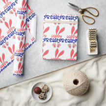 Papel de Regalo de Feliz Pascua con Orejas