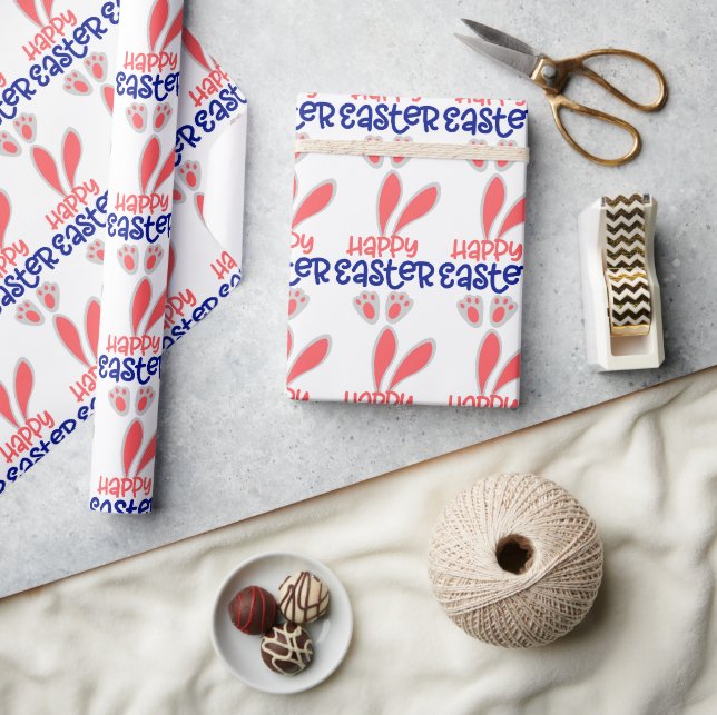 Papel de Regalo de Feliz Pascua con Orejas (Artesanía)