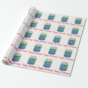 Papel de regalo de fiesta con confeti para pastel