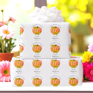 Papel de Regalo de Fiesta de Bebé Calabaza Naranja