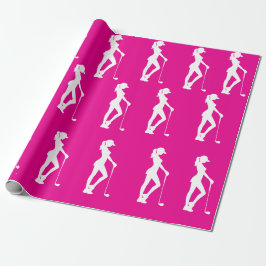 Papel de Regalo de Fiesta de Golf Femenino Rosa