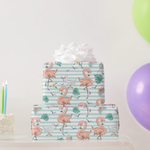 Papel de regalo de flamencos rosados